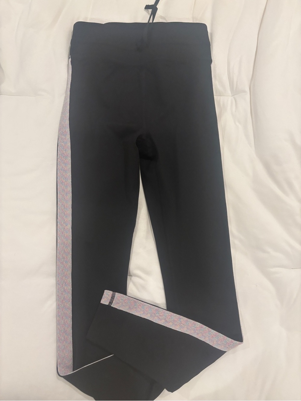 Spiritual Gangster Black Leggings with Pink Accent Side Stripe